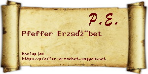 Pfeffer Erzsébet névjegykártya