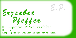 erzsebet pfeffer business card